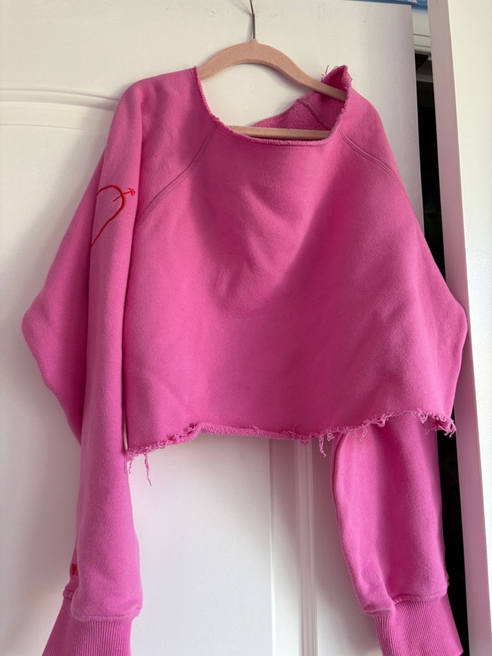 Katie J NYC Pink Cropped Sweatshirt Set